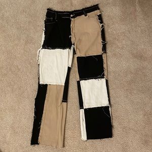 Multicolor stichwork pants